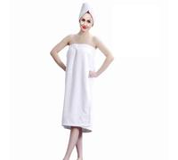 lyrlody Mujeres Soft SPA Baño Body Wrap Set Toalla, Gorro de Secado Rápido para el Cabello con Diseño Elástico Ajustable, para Ducha SPA Sauna Baño (White)
