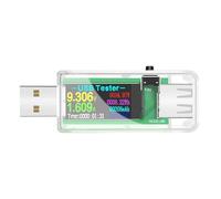 lyrlody Probador USB IPS LCD a Color Medidor de Potencia USB Monitor de Corriente de Voltaje en Tiempo Real con Pantalla Giratoria Restablecimiento de Datos Portátil para Cargadores Bancos de