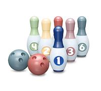 lyrlody Set de Bolos para Niños Pequeños, 6 Bolos de Plástico y 2 Bolas para Juegos en Interiores y Exteriores con Práctico Asa, Ejercita Habilidades Motoras Cognitivas Equilibrio.