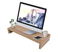 lyrlody Soporte de Madera para Monitor, Elevador de Pantalla, Organizador de Escritorio Multifunción para PC, Portátil y TV