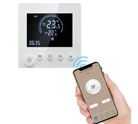 lyrlody Termostato de Termostato Digital Termostato, Termostato de Habitación Programable con Pantalla Táctil LCD 5+2 Programación 0-50 ° C, para el Ensamblaje de Pared de los Sistemas de (W-1)