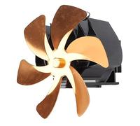 lyrlody Ventilador de Estufa de Leña, Tubo de Aleación de Aluminio, Ventilador para Chimenea, Diseño de 6 Aspas, Accionado por Calor, Montaje en Pared Silencioso para Chimeneas de Leña, Quemadores