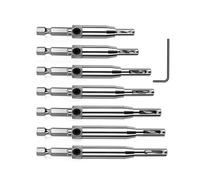 Lyshujli Juego de 7 brocas de bisagra autocentrante, broca VIX de vástago hexagonal de 1/4 pulgadas, 5/64 pulgadas, 7/64 pulgadas, 9/64 pulgadas, 11/64 pulgadas, 5 mm, 13/64 pulgadas, 1/4 pulgadas