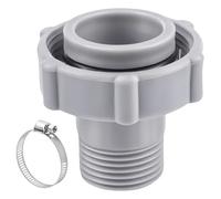 Lysjoy Adaptador de Drenaje de Piscina, Conector Desagüe para Coleman, Bestway Piscinas 3,8 cm(1,5 Pulgada) Accesorio Drenaje Piscina con Abrazadera de Manguera para Desagüe del Fondo de la Piscinas