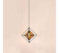 LYSMSD Lámpara de Techo, Chandelier, Modern Glass Diamond Chandelier, Geometric Ceiling Lamp, Coffee Shop, Clothing Store Decorative Lamp, Diameter: 40cm(Amber,Noir)