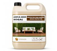 LYSSOLEN - Lasur Protector de Madera Satinado 1L - Color Nogal - Barniz al Agua Impermeabilizante para Exterior e Interior - Protección UV y Climática para Terrazas, Vigas y Suelos - Poro Abierto