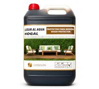 LYSSOLEN - Lasur Protector de Madera Satinado 5L - Color Nogal - Barniz al Agua Impermeabilizante para Exterior e Interior - Protección UV y Climática para Terrazas, Vigas y Suelos - Poro Abierto