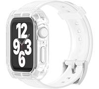 Lysun Correa de repuesto de silicona suave y resistente al agua, compatible con Apple Watch Band de 45 mm, 44 mm, 42 mm, para mujer y hombre, accesorios para iWatch Series 7/6/5/4/3/2/1/SE, color blanco