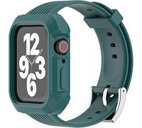 Lysun - Correas de parachoques resistentes compatibles con Apple Watch Band 45 mm, 44 mm, 42 mm, para hombre y mujer, impermeable, de silicona suave, accesorios para iWatch Series 7/6/5/4/3/2/1/SE,