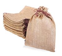 LYSXP 50 bolsas de arpillera con cordón, bolsa de regalo con cordón de 7 x 9 pulgadas, bolsas de joyería para recuerdos de boda, manualidades, Navidad, regalos (café, 7 x 9 pulgadas)