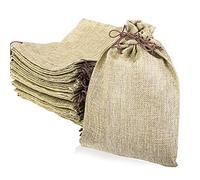 LYSXP 50 bolsas de arpillera con cordón, bolsa de regalo con cordón de 7 x 9 pulgadas, bolsas de joyería para recuerdos de boda, manualidades, Navidad, regalos (crema, 7 x 9 pulgadas)