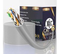 Lysymixs Cable Ethernet Cat6 de 1000 pies, paso de prueba de canal, Cat6 de 1000 pies, cable Ethernet 23AWG CCA sólido, cable Cat6 de 550 MHz 10 G con caja de fácil extracción, color gris