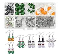 LYTIVAGEN 1 Juego Pendientes de Navidad Kit de Aretes Vidrio Pendientes DIY Artesanales Colgante de Navidad Accesorios Manualidades Navideñas Muñeco de Nieve para DIY Navidad Joyas Niños Regalo