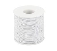 LYTIVAGEN 100m Cuerda Elástica Cordón de 1mm Cordones de Fabricación de Tela Elástica Cordón Artesanal Hilo Elástico Hilo de Perlas para Pulseras, Collares, Fabricación de Joyas, Bricolaje (Blanco)