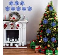LYTIVAGEN 12 PCS Copo Nieve con Purpurina Navideña Adorno Copo de Nieve de Plástico Adorno Colgante de Copos de Nieve Copo de Nieve Decoración Decoración del Árbol de Navidad para Decoración Navidad
