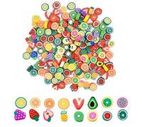 LYTIVAGEN 200 Pieza cuentas de frutas perlas de caramelo enhebrar cuentas hecho a mano corazón de fruta de polímero elástico color mezclado joyería hecha a mano Cuentas De Bricolaje