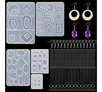 LYTIVAGEN 245 PCS Moldes Silicona Resina para Hacer Joyerias Moldes de Resina con Pin Anillos de Salto Pendientes Accesorios Epoxi Molde para Fabricación de Hacer Joyerias Collar Pendiente Colgante