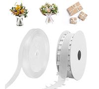 LYTIVAGEN 25mmx18m Cinta de organza de corazón, cinta de regalo, cinta de tul, cinta decorativa para coche, boda, decoración de mesa, decoración de habitación joyas de coche, color blanco