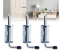 LYTIVAGEN 3 PCS Pestillo con Muelle sin Cierre Pestillo de Muelle Pestillo Muelle Puerta Metal Pestillo de Muelle para Puerta Pestillo de Resorte para Puertas Garaje Portones (10 * 128mm)