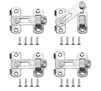 LYTIVAGEN 4 PCS Pestillo de Puerta de Acero Inoxidable Pequeño para Puerta Corredera Plata para Puerta Interior Cierre con Tornillo Fijo Pestillo de Perno para Puerta, Ventana, Dormitorio