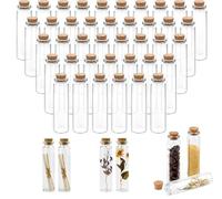 LYTIVAGEN 40 PCS Botellas de Cristal de 20 ml, Botellas de Vidrio Pequeñas con Tapones de Corcho Frascos de Muestra para Decoración de DIY, Aromas, Aceites, Especias, Bodas
