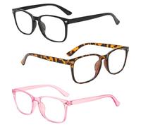 Lytonix 3 Pares Gafas Anti Luz Azul Hombre y Mujer, Gafa para Ordenador Blue Blocker Sin Graduadas, Gafas Filtro Luz Azul Antifatiga, Unisex Gafa Protectoras de Pantalla para Lectura, Oficina, Gaming