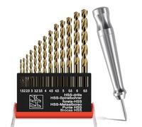 Lytool Juego de brocas de HSS para Metal, 14 piezas Juego de Brocas de Cobalto para Metal, Madera y Plástico 1.5-6 mm
