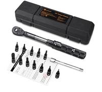 Lytool Llave Dinamométrica 1/4", 2-24 Nm Llave de Torque con Barra Extensión, 12pcs Insertos para Bicicleta de Carretera y Montaña, Motocicletas, Botón de Liberación Rápida