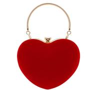 Lytosmoo Bolso de embrague de noche para mujer, bolso de embrague de corazón, bolso de fiesta formal, bolsos de boda, cóctel, baile de fin de curso, Rojo, Talla única