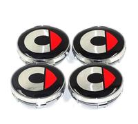 LyTTuu 4 Piezas Coche Tapas Centrales para Smart Fortwo 451 453 Forfour 450 452 454 Cabrio Roadster 60mm,Cubiertacubo Rueda Buje Tapa Herrumbre Impermeable Neumáticos Llantas Accesorios,Red