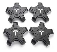 LyTTuu 4 Piezas Coche Tapas Centrales para Tesla Model 3 Original 18",Cubiertacubo Rueda Buje Tapa Herrumbre Impermeable Neumáticos Llantas Accesorios