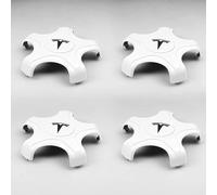 LyTTuu 4 Piezas Coche Tapas Centrales para Tesla Model 3 X S 2017 2018 2019 2020 2021,Cubiertacubo Rueda Buje Tapa Herrumbre Impermeable Neumáticos Llantas Accesorios,White