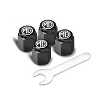 LyTTuu 4 Piezas Coche Tapas Válvulas para MG MG5 2020-2022,Tapón Ruedas Tapones Válvula Rueda Tapas Antipolvo Impermeable Neumáticos Rines Accesorios,Black