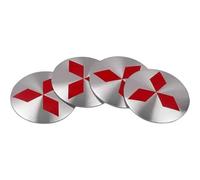 LyTTuu 4 Piezas Tapacubos Centro Rueda para Mitsubishi Montero Sport III 2019-56mm, con Logotipo, Pegatinas para Rueda, Emblema Modificación, Accesorios Estilo.,C