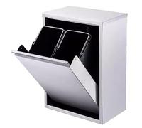 LYUCAYHQ Cubo de Basura Cocina Empotrable de Doble Compartimento de 16L 30L, de Acero Inoxidable, Ideal para Cocina, Baño u Oficina(35.5x47.5x24cm/14x19x9in)