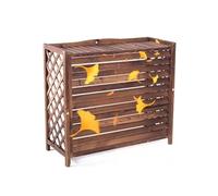 LYUCAYHQ Cubre Aire Acondicionado Exterior, Valla de Abeto Macizo, Diseño de Rejilla de Lamas, Estantes para Flores, para Exteriores, Patios, Jardines(Brown,103x44x93cm/41x17x37in)