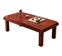 LYUCAYHQ Mesa Baja de Pino Macizo, 45 Cm de Altura, Resistente Al Agua y a La Humedad, Soporta hasta 50 Kg, para Tatami, Sala de Estar, Ceremonia del Té(Red,100x60x45cm/39x24x18in)