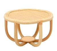 LYUCAYHQ Mesa Baja de Ratán Tejida a Mano, Soporta hasta 30 Kg, No Requiere Montaje para Sala de Estar, Salón de Té, Comedor o Dormitorio(68x45cm/27x18in)