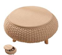 LYUCAYHQ Mesa Baja Japonesa Tejida con Espacio de Almacenamiento, Soporta hasta 30 Kg, No Requiere Montaje para Sala de Estar, Sala de Té o Dormitorio con Tatami(Beige,60cm/24in)