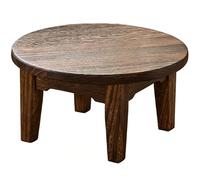 LYUCAYHQ Mesa Baja Redonda Japonesa de Madera de Tung Quemada, 50 Cm, 55 Cm, 60 Cm, 65 Cm de Diámetro, 26 Cm de Altura, para Lectura de Té en Tatami(55cm/22in)