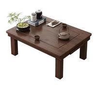 LYUCAYHQ Mesa de Tatami Plegable con Cajón, Mesa Baja de Madera Impermeable IP67, No Requiere Montaje para Sala de Estar, Sala de Té Tatami o Dormitorio(Brown,80x60x37cm/31x24x14in)