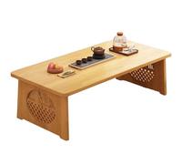 LYUCAYHQ Mesa de Tatami Plegable de Madera, Resistente al Agua y al Óxido IP69, Capacidad de Carga de 50 Kg, para la Ceremonia del Té o Salas de Tatami(Beige,120x45x30cm/47x18x12in)