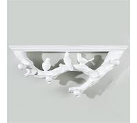 LYUXIANG Estante flotante de pared, estilo europeo hueco, estantes colgantes de resina para pared de sala de estar, para decoración de dormitorio, sala de estar, con gancho de almacenamiento, gris