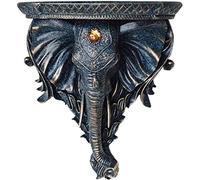 LYUXIANG Estantería de pared montada en la pared, estantes flotantes de estilo europeo para pared, escultura de resina con cabeza de elefante, decoración de pared para el hogar, sala de estar (30 x 34