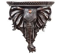 LYUXIANG Estantería de pared montada en la pared, estantes flotantes de estilo europeo para pared, escultura de resina con cabeza de elefante, decoración de pared para el hogar, sala de estar (30 x 34
