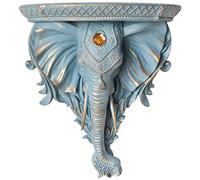 LYUXIANG Estantería de pared montada en la pared, estantes flotantes de estilo europeo para pared, escultura de resina con cabeza de elefante, decoración de pared para el hogar, sala de estar (30 x 34