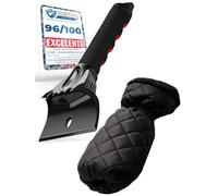 LYVANAS rascador Hielo Coche con Guante - Raspador Profesional ergonómico para Parabrisas - Alta eficacia con máxima Comodidad - Manos secas y Calientes - Eficaz y Seguro - Ice Scraper