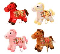 LYVQZPWLR 2026 Mascota del Caballo Chino, 2026 Año del Caballo Peluche Colgante Mascota De Felpa Multicolor(Mix-b 4pc)