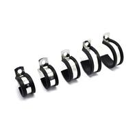 LYVQZPWLR Abrazaderas de goma en forma de R, 10 piezas/lote 6MM-55MM Abrazaderas de montaje de goma forradas de acero inoxidable P para cables de manguera (14 mm, 10 piezas)