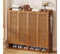 LYVQZPWLR Armario de Zapatos con Estante Ajustable, Bamboo Shoe Storage Cabinet with Loered Doors and Multi-Tier Storage, Multiple Sizes(117 * 32 * 110cm)
